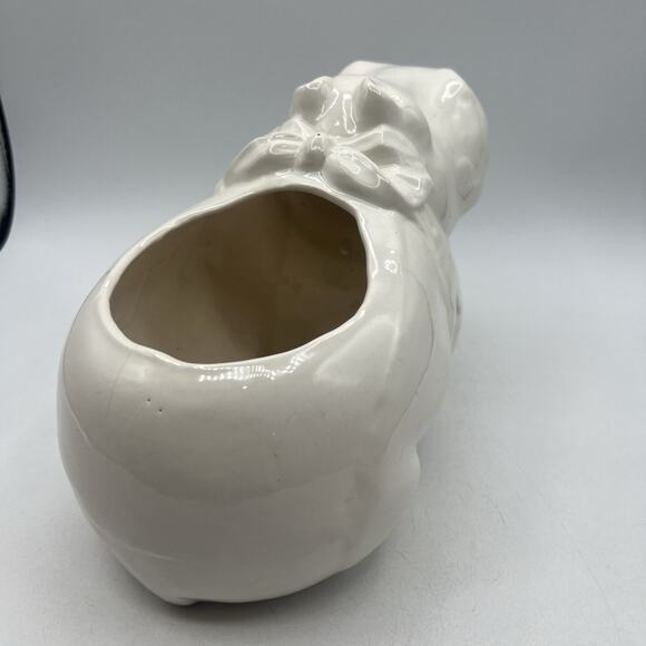 Large Vintage White Hippo Planter 70s Whittier Potteries 122 Los Angelos CA 1975 - Picture 4 of 9